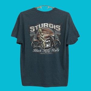 Sturgis Black Hills Rally 2017 Motorcycle Graphic T-Shirt Men Gray Size XL